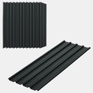 Outsunny Conjunto de 12 Painéis para Teto de Aço Galvanizado Chapas Perfiladas de Teto 7m² para Abrigo de Ferramentas Abrigo Exterior 129x45cm Cinzento Escuro