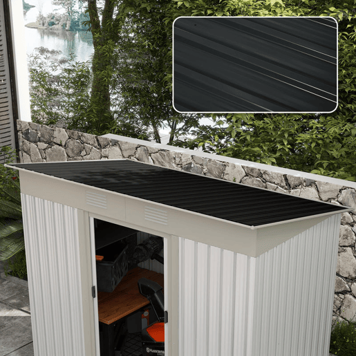Outsunny Conjunto de 12 Painéis para Teto de Aço Galvanizado Chapas Perfiladas de Teto 7m² para Abrigo de Ferramentas Abrigo Exterior 129x45cm Cinzento Escuro