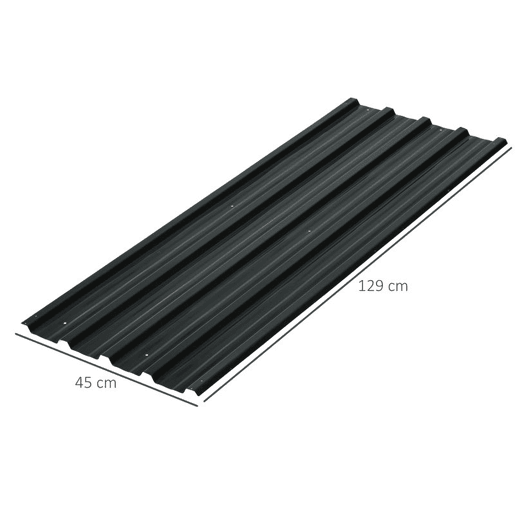 Outsunny Conjunto de 12 Painéis para Teto de Aço Galvanizado Chapas Perfiladas de Teto 7m² para Abrigo de Ferramentas Abrigo Exterior 129x45cm Cinzento Escuro