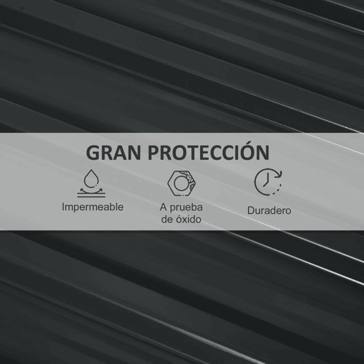 Outsunny Conjunto de 12 Painéis para Teto de Aço Galvanizado Chapas Perfiladas de Teto 7m² para Abrigo de Ferramentas Abrigo Exterior 129x45cm Cinzento Escuro