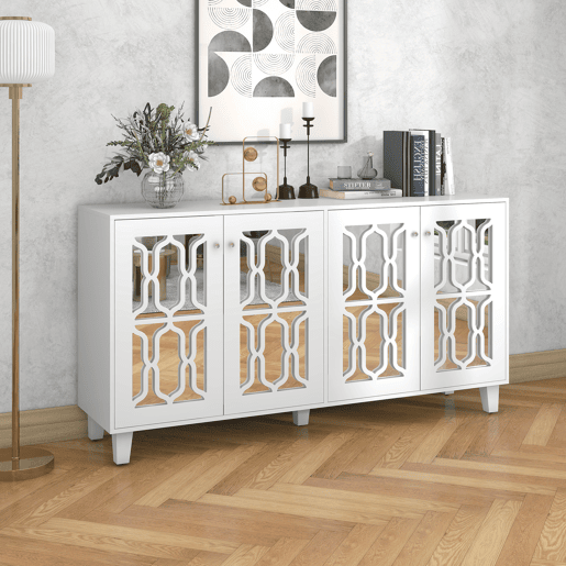 Aparador de mdf com 4 portas,branco Aparador de mdf com 4 portas,branco