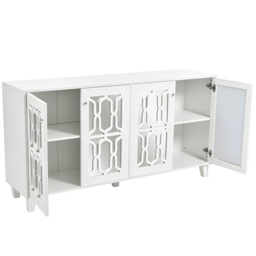 Aparador de mdf com 4 portas,branco Aparador de mdf com 4 portas,branco