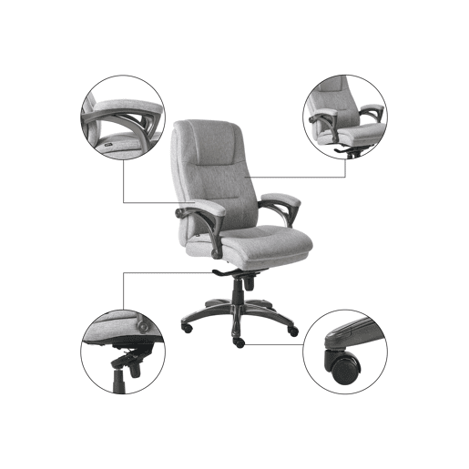 Cadeira executiva MAGNUS Linho Cinzento