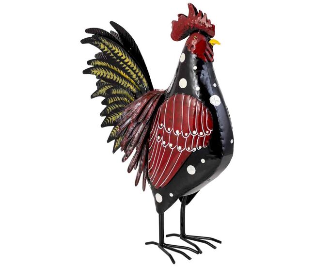 Gallo decorativo de metal 40.64x15.24x49.53h cm