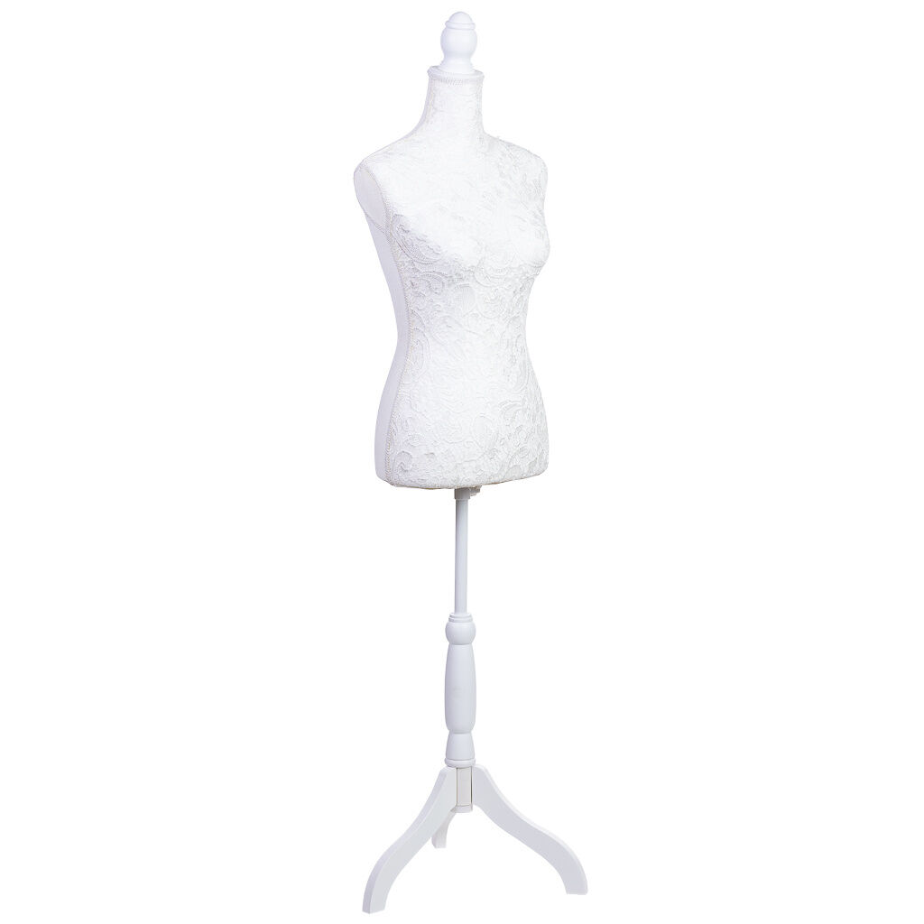 Maniquí de madera y espuma 24x37.5x168h cm blanco