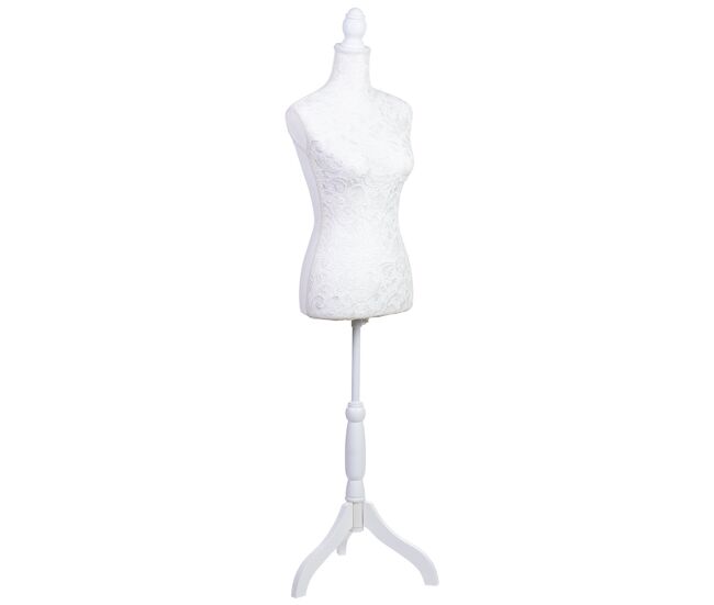 Maniquí de madera y espuma 24x37.5x168h cm blanco