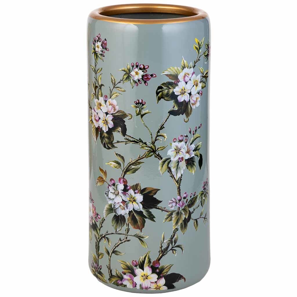 Paraguero de ceramica azul, d22x45h cm