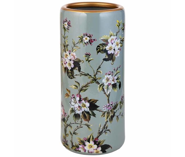 Paraguero de ceramica azul, d22x45h cm