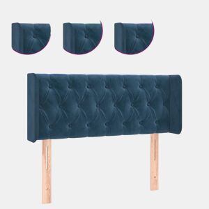 vidaXL Cabeceira de cama c luzes LED veludo 93x16x7888cm azul-escuro