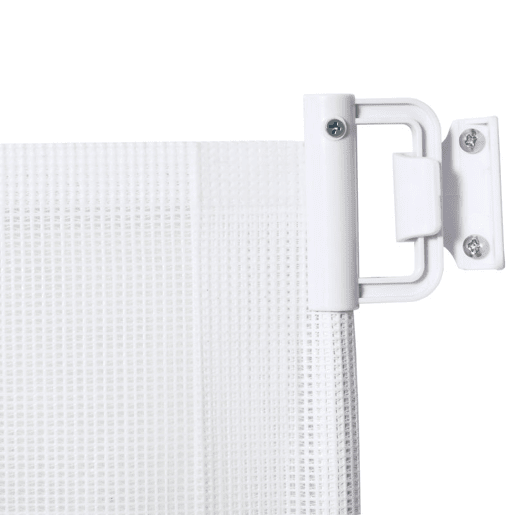 PawHut Barrera para Cães Retrátil Porta para Cães Dobrável com Largura Ajustável 5,5-115 cm Barrera de Segurança para Cães com Função de Enrolamento Automático e Pega para Escadas e Portas Branco