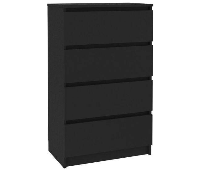 Vidaxl aparador de madera contrachapada negro 60x35x98,5 cm
