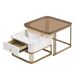 Juego de 2 mesas de centro nido cuadradas de MDF con 1 cajón 60x60 Juego de 2 mesas de centro nido cuadradas de MDF con 1 cajón 60x60 Blanco