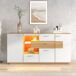 Aparador de mdf con 2 puertas y 4 cajónes Aparador de mdf con 2 puertas y 4 cajónes Natural/ Blanco