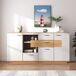 Aparador de mdf con 2 puertas y 4 cajónes Aparador de mdf con 2 puertas y 4 cajónes Natural/ Blanco