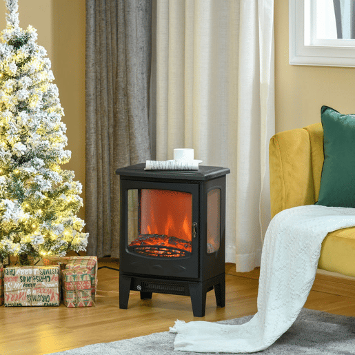HOMCOM Lareira Elétrica 900W1800W Lareira Decorativa com Janelas Efeito de Chama Temperatura Ajustável e Proteção Sobreaquecimento para 20-25 ? 39x26x54,8 cm Preto HOMCOM Lareira Elétrica 900W1800W Lareira Decorativa com Janelas Efeito de Chama Temperatura Ajustável e Proteção Sobreaquecimento para 20-25 ? 39x26x54,8 cm Preto