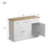 Aparador de panel de partículas con 3 puertas y 2 cajónes Aparador de panel de partículas con 3 puertas y 2 cajónes Natural/ Blanco