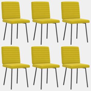 vidaXL Cadeiras de jantar 6 pcs veludo amarelo
