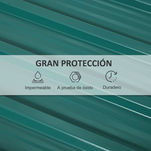 Outsunny Conjunto de 12 Painéis para Teto de Aço Galvanizado Chapas Perfiladas de Teto 7m² para Abrigo de Ferramentas Abrigo Exterior 129x45cm Verde