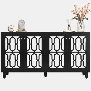 Aparador de mdf com 4 portas,preto
