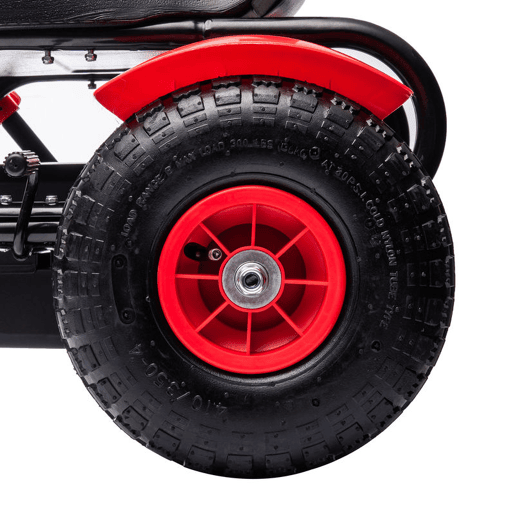 HOMCOM Kart a Pedais para Crianças Kart a Pedais Infantil com Assento Ajustável Pneus de Goma Travão de Mão para Crianças de 5-12 Anos Carga Máxima 50 kg 121x58x61 cm Vermelho