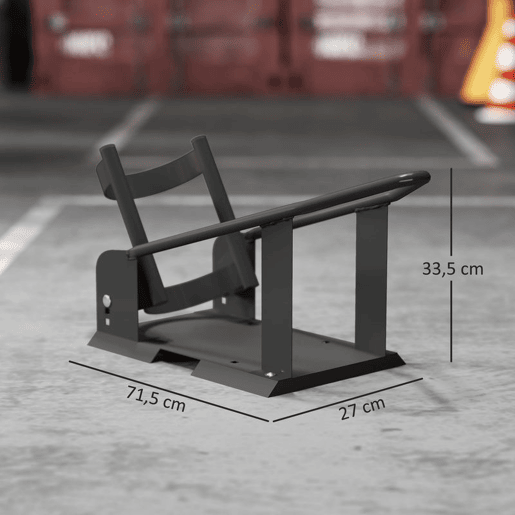 HOMCOM Cavalete de Moto Carga 816,5 kg Suporte para Roda Dianteira de Motocicleta Robusto com Altura Ajustável em 3 Níveis para Rodas Ø38,1-53,34 cm Preto