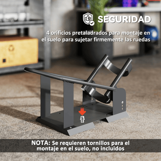 HOMCOM Cavalete de Moto Carga 816,5 kg Suporte para Roda Dianteira de Motocicleta Robusto com Altura Ajustável em 3 Níveis para Rodas Ø38,1-53,34 cm Preto