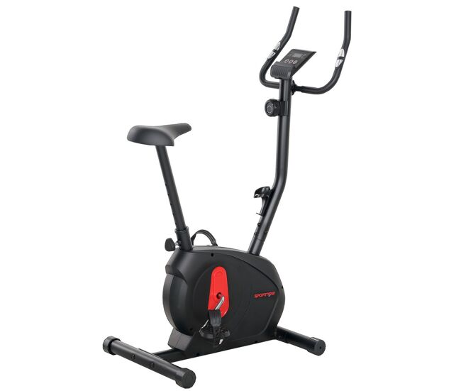 Sportnow bicicleta estática en casa con resistencia magnética ajustable 8 niveles bici estática silenciosa con volante sensor frecuencia asiento