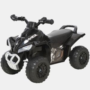 HOMCOM Quad Andador ATV para Crianças de 18-36 Meses com Luzes e Música, 4 Rodas, Suporta até 20 kg, 67,5x38x44 cm Preto