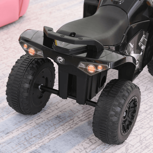 HOMCOM Quad Andador ATV para Crianças de 18-36 Meses com Luzes e Música, 4 Rodas, Suporta até 20 kg, 67,5x38x44 cm Preto