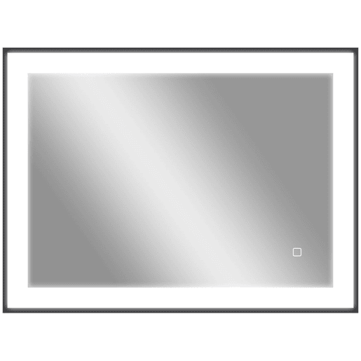 HOMCOM Espelho Casa de Banho com Luz LED 80x60 cm Espelho de Parede com Iluminação Ajustável Função Anti-Embaciamento Função Memória e Estrutura de Liga de Alumínio Preto