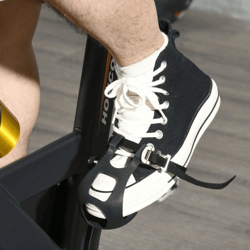 HOMCOM Bicicleta Estática com Resistência Ajustável Bicicleta Fitness com Volante de Inércia de 8kg Ecrã LCD Assento e Guiador Ajustáveis Suporte para Tablet 103x48x115cm Preto e Laranja