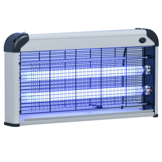 Outsunny Lâmpada Anti-Mosquitos Elétrica 30W Mata Mosquitos Elétrico com Luz UV Efeito 60 m² para Jardim Terraço Pátio 48,5x8,5x26,5 cm Prata