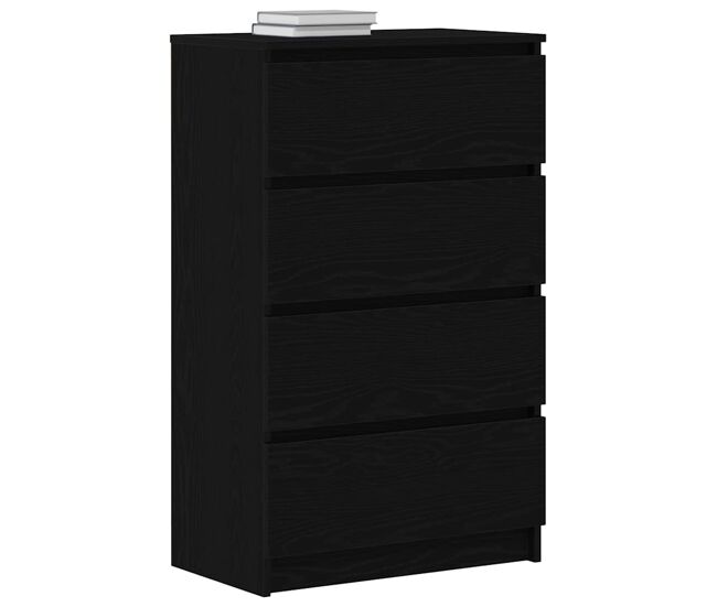 Vidaxl aparador de roble negro 60x35x98,5 cm madera de ingeniería