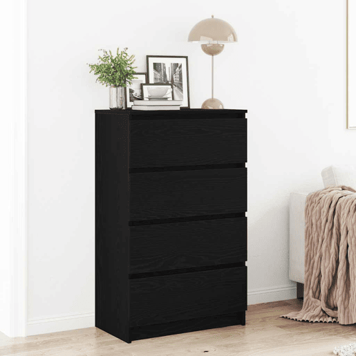 vidaXL Aparador 60x35x98,5 cm derivados madeira cor carvalho preto