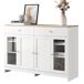 Aparador de mdf con 4 puertas y 2 cajónes Aparador de mdf con 4 puertas y 2 cajónes Natural/ Blanco