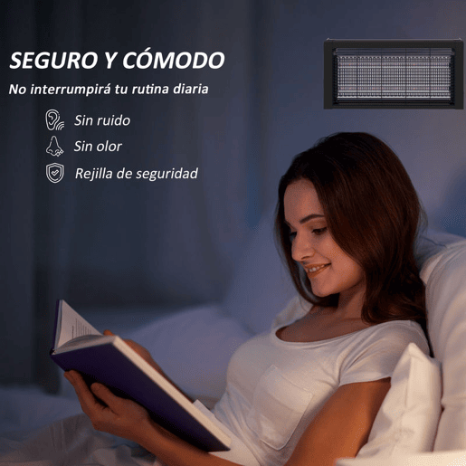 HOMCOM Lâmpada Anti-Mosquitos com Luz LED Mata Mosquitos Elétrico 8W Efetivo para 60 m² com Corrente para Interior Jardim Terraço Pátio 49x6x25 cm Preto