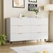 Cómoda de panel de partículas con 6 cajónes 120 Cómoda de panel de partículas con 6 cajónes 120 Blanco