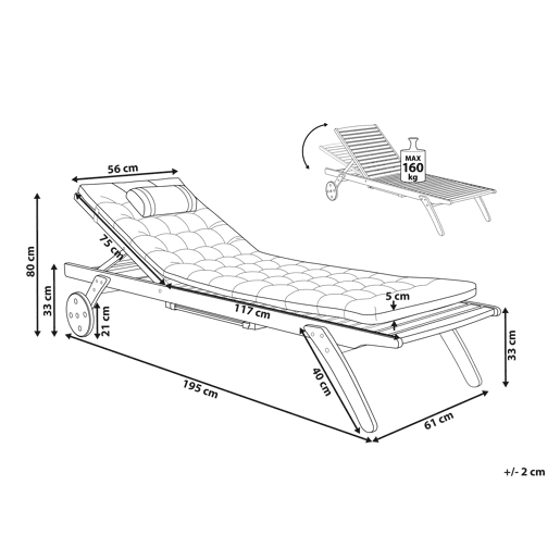 Beliani Cadeira loungerelax CESANA PREMIUM