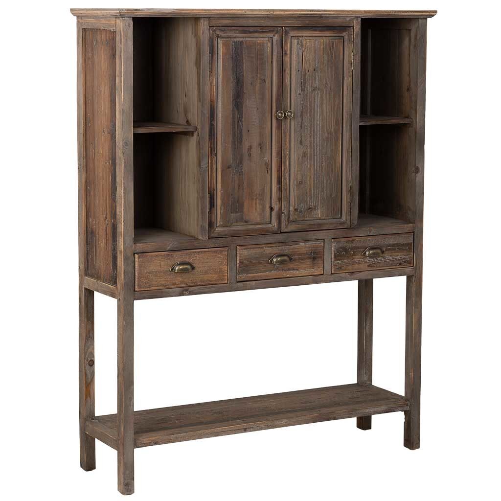 Armario de madera, 2 puertas y 3 cajones