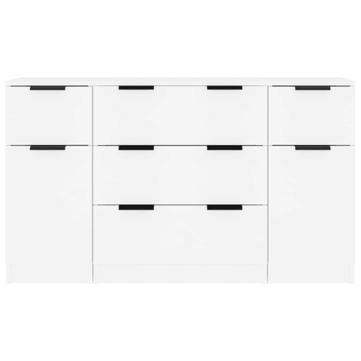 vidaXL 3 pcs conjunto de aparadores madeira processada branco vidaXL 3 pcs conjunto de aparadores madeira processada branco