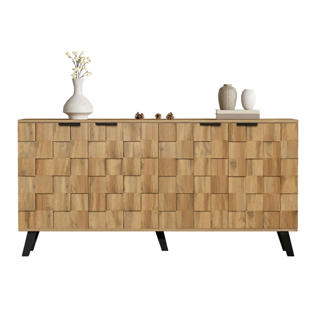 Aparador de panel de partículas con 4 puertas,madera