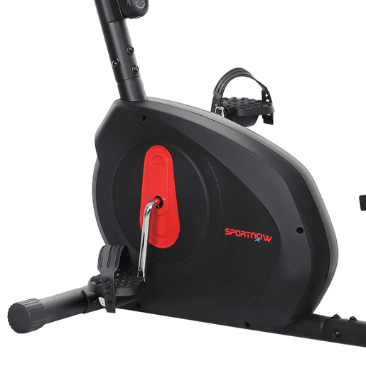SPORTNOW Bicicleta Estática Silenciosa de 8 Níveis de Resistência Magnética com Assento Ajustável Ecrã LCD e Suporte para Telemóvel para Treino em Casa Carga 100 kg 103-139x61x100,5 cm Preto