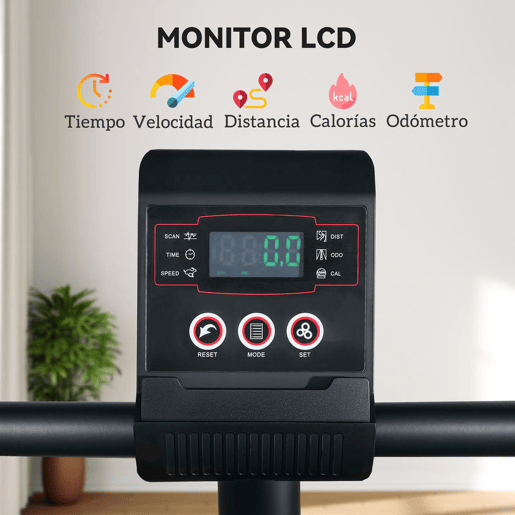 SPORTNOW Bicicleta Estática Silenciosa de 8 Níveis de Resistência Magnética com Assento Ajustável Ecrã LCD e Suporte para Telemóvel para Treino em Casa Carga 100 kg 103-139x61x100,5 cm Preto