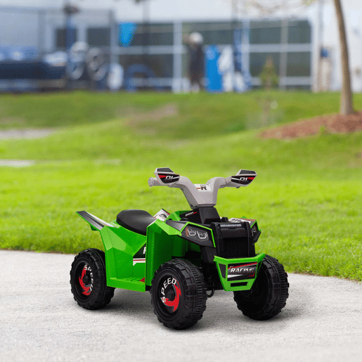 HOMCOM Quadriciclo Elétrico para Crianças 18-36 Meses Veículo Elétrico a Bateria de 6V com Velocidade 2,5 kmh Avanço e Marcha Atrás 70x41,5x48,5 cm Verde