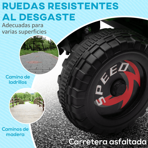 HOMCOM Quadriciclo Elétrico para Crianças 18-36 Meses Veículo Elétrico a Bateria de 6V com Velocidade 2,5 kmh Avanço e Marcha Atrás 70x41,5x48,5 cm Verde
