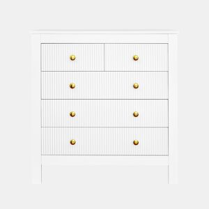 Cômoda de painel de partículas com 5 gavetas,branco