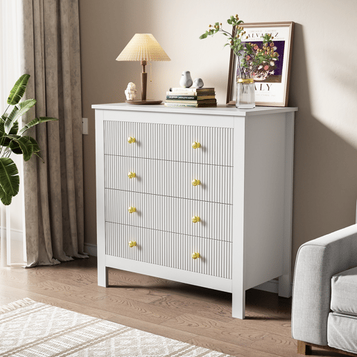 Cômoda de painel de partículas com 5 gavetas,branco Cômoda de painel de partículas com 5 gavetas,branco