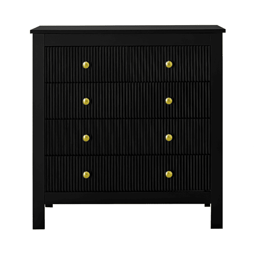 Cômoda de painel de partículas com 5 gavetas,preto