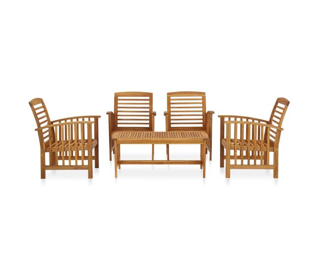 Juego de muebles de jardín 5 piezas madera maciza de acacia