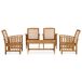Juego de muebles de jardín 5 piezas madera maciza de acacia Juego de muebles de jardín 5 piezas madera maciza de acacia Marrón